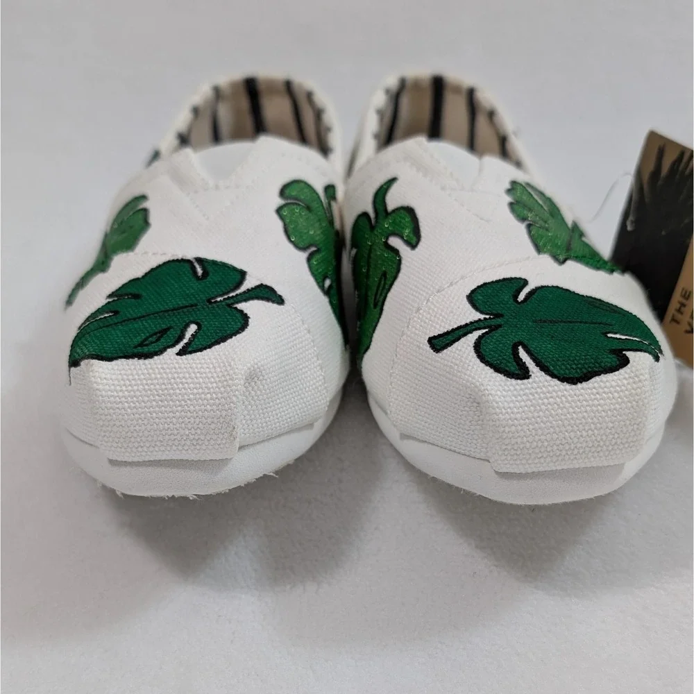 NEW Custom Hand Painted Tom Monstera Leaves Venice Collection Slip On Shoes 7.5‎ - Picture 9 of 12